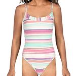 Jessica Simpson  RIBBED STRIPED ONE-PIECE SWIMSUIT Photo 0
