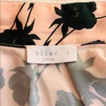 Peach w/ green flower print pussy bow blouse. GUC Pink Size 8 Photo 5