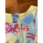 So Blue Sigrid Olsen Saint Barths Graphic Print Tunic Top Tee Shirt Women Size L Yellow Size L Photo 2