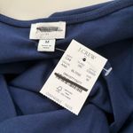 J.Crew NWT  Cap-sleeve Cotton-blend Squareneck Tank Top Antique Navy Blue Photo 3