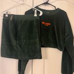 Milano Olive and Orange wording RibbedTop and skirt Green Size L Photo 0