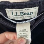 L.L. Bean Black Corduroy Pants Favorite Fit Straight Leg Womens Size 12 Photo 2