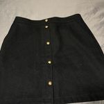 Loft Black and Gold Mini A-Line Skirt Photo 0