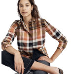 Madewell  Classic Ex-Boyfriend Shirt Size Small Flannel Plaid Casual Grunge Boho Photo 0