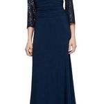 Slny NWT Boutique  Fashion Boat Neck 3-4 Lace Sleeves Back Zipper Long Jersey Sz 4P Photo 0