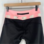 Lululemon Cropped Stretch High Rise Legging Pink Black Yoga Athletic Photo 6