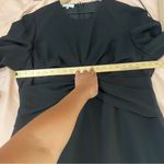 Lafayette 148 New York Black Long Sleeve Twist Front Handkerchief Hem Dress 16W Photo 12