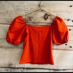 H&M  Red Puff Sleeve Top sz S Photo 2