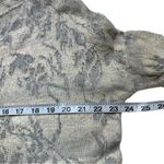 Free People Floral Side Zipper Grey White Knit Sweater Floral Stripes Small Photo 3