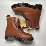 Dr. Martens 1460 Serena Faux Fur Lined Farrier Leather Combat Boots - Saddle Tan Photo 5