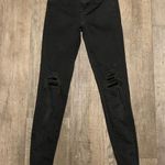 American Eagle  High Rise Washed Black Lace Knee Rip Jeggings Photo 0