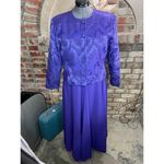dress blazer formal purple 1970s floral Size 14 Photo 12
