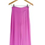 ZARA  High Waisted Satin Silky Wide Leg Flare Hot Pink Magenta Trouser Pants Photo 5