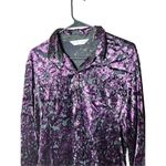 Preston & York Vintage Preston &‎ York Semi Sheer Purple Velvet Long Sleeve Blouse Top L Photo 1
