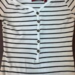 BKE Red by  Black and White Stripe Faux Henley Bodysuit- Size X-Small Photo 1