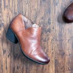 Dansko • Raina Burnished Leather Bootie brown Chestnut heeled ankle boot Photo 7