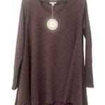 Umgee Sz L Layered Swing Tunic or Sweater Dress Long Sleeve Pullover Eggplant Photo 0