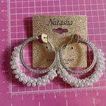 Natasha double loops peals paved ➰ shiny silver diamonds double loops ➰ Photo 0