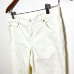 Lilly Pulitzer VTG  Scallop Jungle Animals Hem White Blue Capri Denim Jeans Sz 4 Photo 3