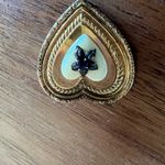 EXQUISITE ANTIQUE ART NOUVEAU GOLD FILL LARGE SHIELD Heart LOCKET NECKLACE Photo 4