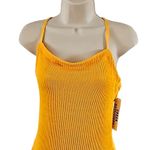 Urban Outfitters  Tyra Textured Strappy Back Mini Dress Yellow Orange -Medium Photo 4