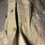 Driftwood  Daisy Embroidered Utility Jacket Khaki Tan Women's Size Medium Photo 1