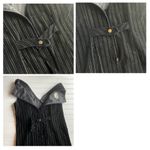 PAWTUCKET Velvet Sheath Dress Black Gold Pinstripe Size Medium VINTAGE Photo 6