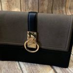 ALDO  Suede/Leather Gold Chain Crossbody Purse Button/Magnet Closure Photo 1