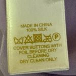 Kate Spade Purple 100% Silk Pearl Necklace Printed Puff Sleeve Blouse Top Sz 12 Photo 4