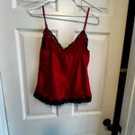 No Boundaries Red Black Lace Trim Cami Tank Top Women Size Small BabyDoll Witchy Vamp Photo 6