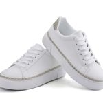 SheIn White Platform Lace Up Fashion Sneakers Photo 1