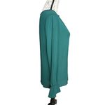 Primark New Long Sleeve Chiffon Blouse Green w/ Black Trim Keyhole US 6 NWT Photo 1