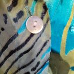 Vintage Burnout Velvet Silk Top Button Sequins Artsy Floral Abstract Size S Photo 5