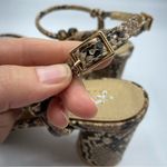 ASOS Raid Beige Snake Embossed Square Toe Chunky Heel Sandals Womens 36 Faux Leather Photo 6