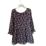 Free People Size 4 Black Multicolor Floral Babydoll Mini Tunic Dress Fairy Photo 4
