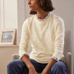 BODEN Holly Jersey Ruffle Trim Gold Polka Photo 0