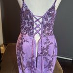 Women’s Purple Mermaid Fit Prom Party Dress Sparkly Sequins Lace Up Back Size 8 Photo 6