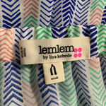 Lemlem  Gigi Silk Strapless Romper in Blue Green Chevron Print Size‎ US Small Photo 8