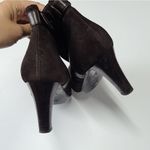 Aquatalia  Boots Womens‎ Size 9.5 Brown Suede Ankle Booties High Heel Zip Up Photo 4