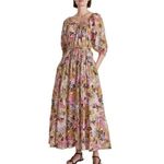 Apiece Apart Tilton Tiered Maxi Dress Wildflowers Cream Multicolor Boho Floral Photo 3