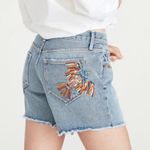 Driftwood  “Goldie” Embroidered Bird Denim Shorts, Folklore, Sz 30 Photo 7
