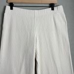 Vince  Women’s Ivory White Ribbed Cropped Wide Leg Pants Size Large Photo 2