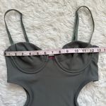 Edikted Dress Shae Cups Cut-Out Mini Ribbed Bodycon Olive Sz S NWT New Photo 10