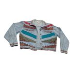 Petite Sophisticate Denim Jacket Southwestern Patchwork Embellished Size S Photo 8