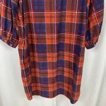 Garnet Hill  Brown Plaid Corduroy Puff Sleeve Shift Mini Dress Sz.M Photo 11