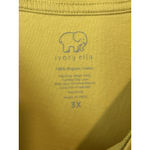 Ivory Ella  T Shirt Womens Size 3XL Yellow Short Sleeve Pocket Elephant Logo Photo 6