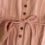 Madewell  Linen Blend Button Front Jumpsuit Pink Short Sleeve Pockets Women’s XL Photo 11
