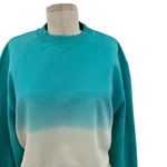 Apparis Karine Sweatshirt Top Organic Cotton Ombre Cropped Aqua Blue Size Small Photo 2