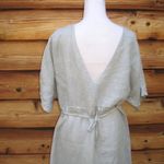 NWT Pure Lino 100% Linen V Neck Midi Dress S M L XL Tan Size undefined Photo 6