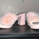 Qupid Pink Faux Fur Chunky Heel Photo 0